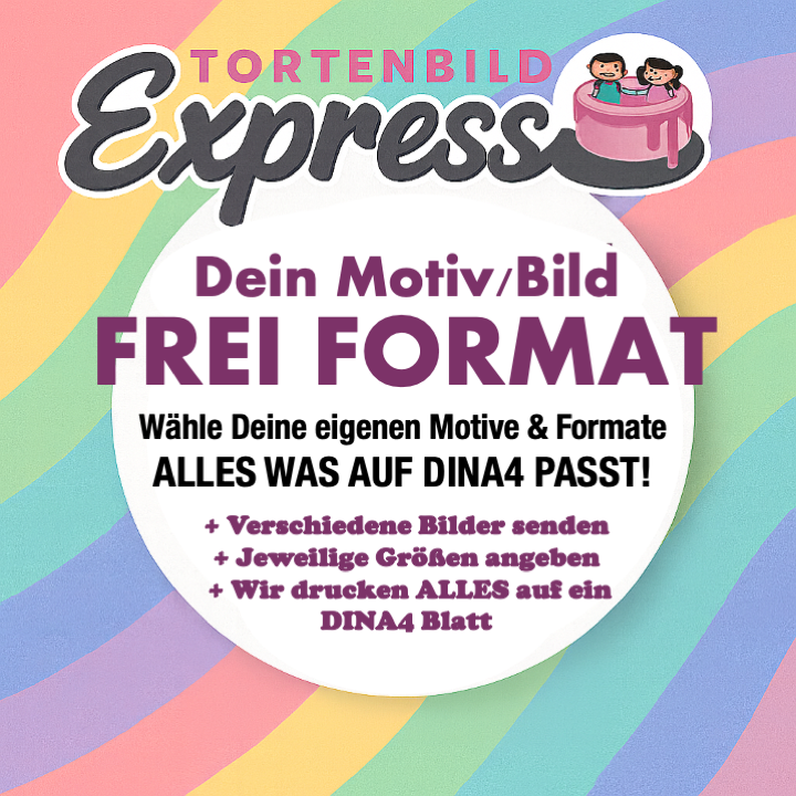 Essbares Tortenbild - Eigenes Bild/Motiv - Eigenes Format