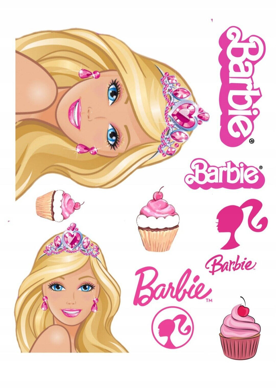 Essbares Tortenbild - Barbie Set