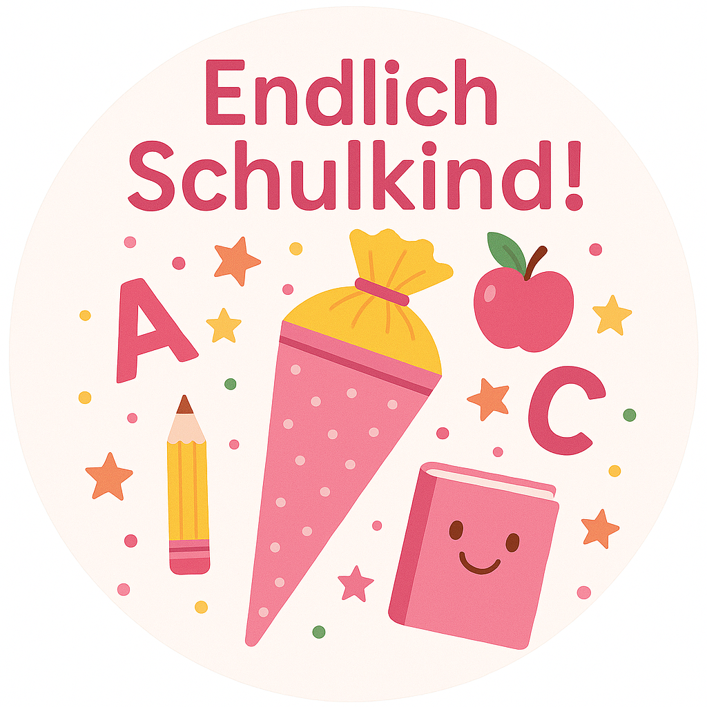Essbares Tortenbild - Einschulung - Endlich Schulkind Mädchen
