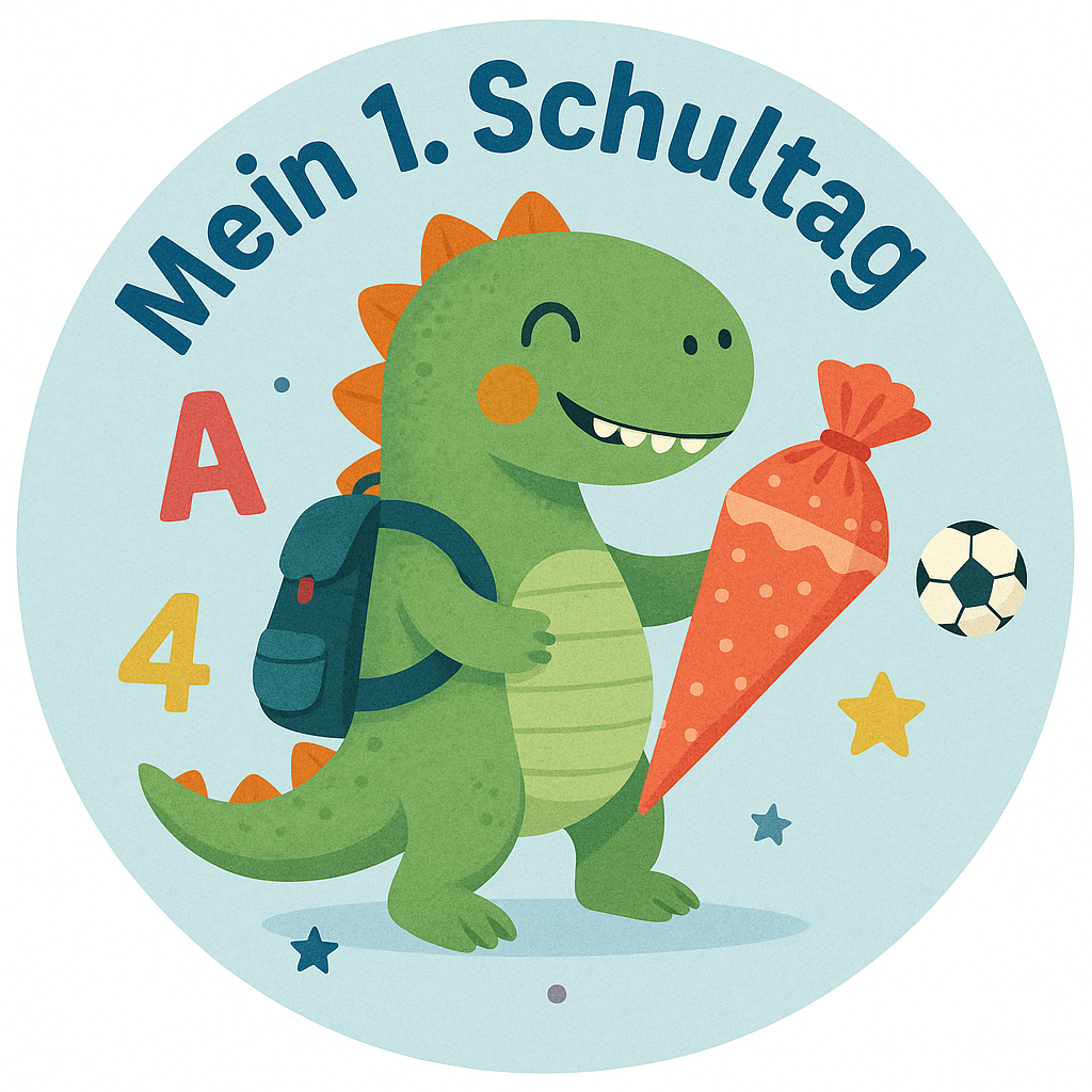Essbares Tortenbild - Aktion - Einschulung - Dino