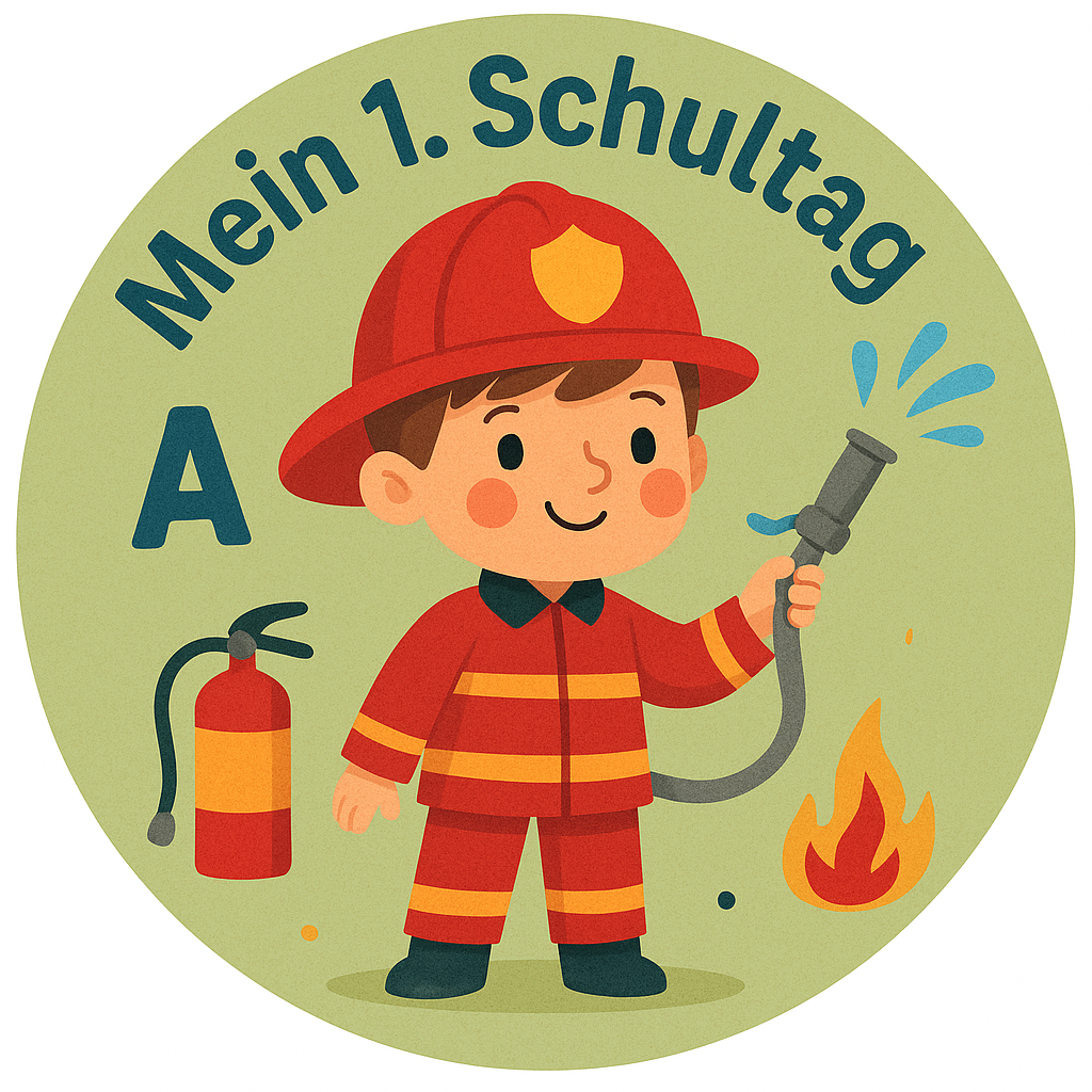 Essbares Tortenbild - Aktion - Einschulung - Feuerwehrmann