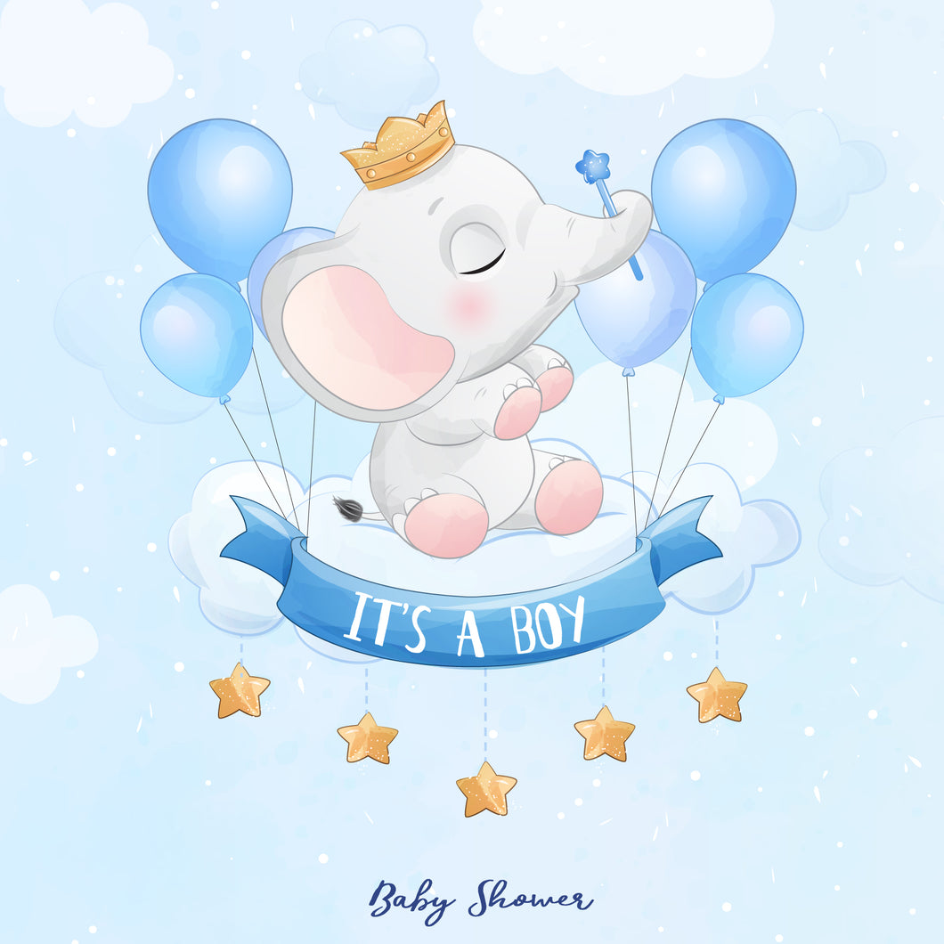 Essbares Tortenbild - Baby Shower - Its a Boy Elefant