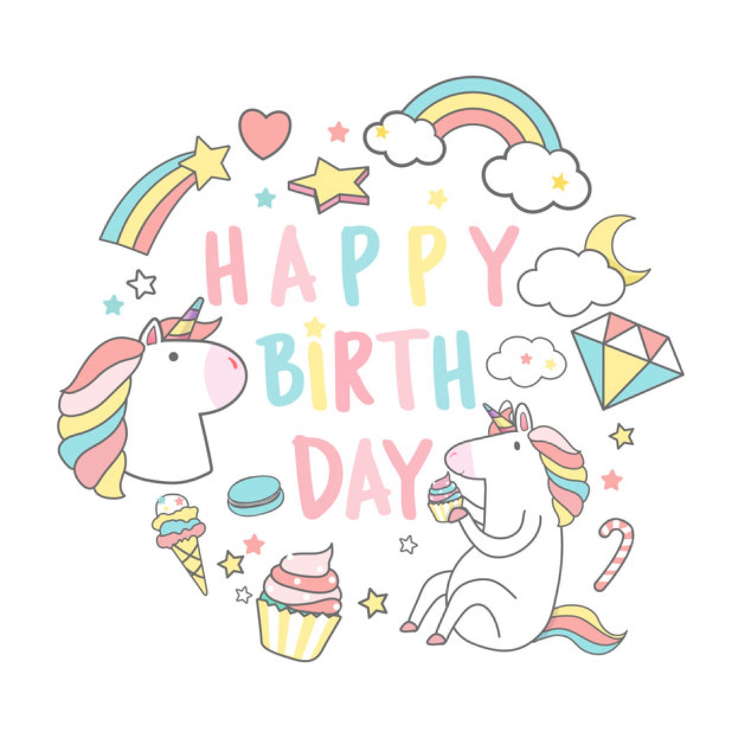 Essbares Tortenbild - Geburtstag - Einhorn