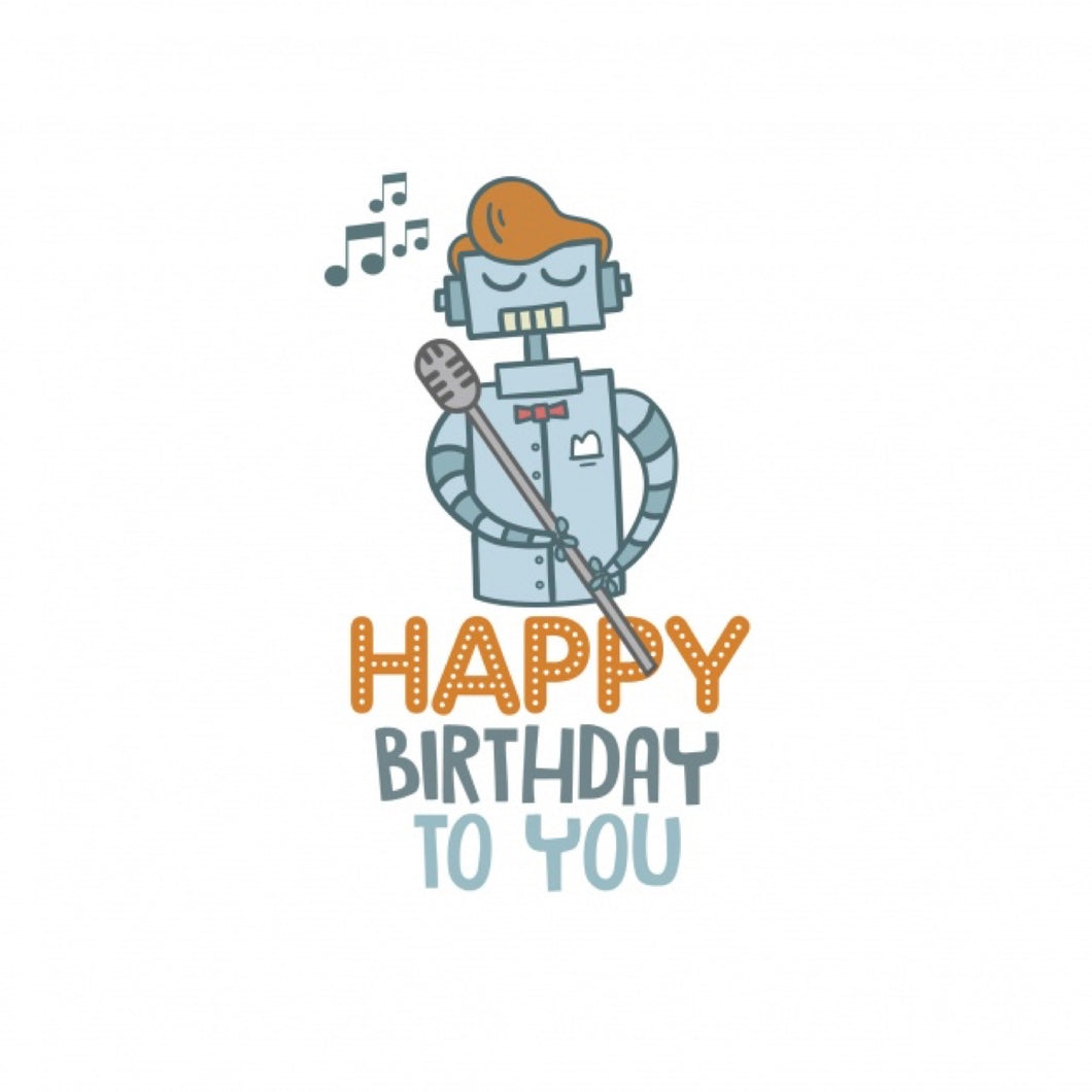 Essbares Tortenbild - Geburtstag - Roboter 1
